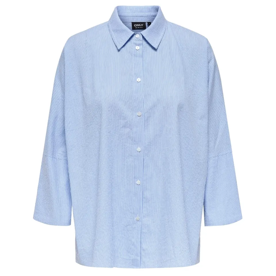 ONLY skjorte Onlaugusta – Cloud Dancer BLUE STRIPES — produktfoto