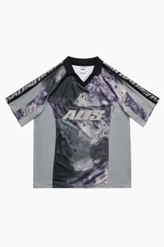 ALIS Alain Polo W/ Graphic & Logoband – Grey/Painter's Purple — produktfoto