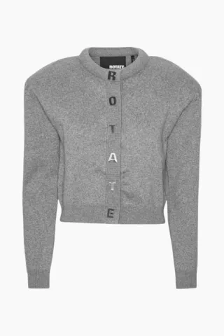 Rotate Firm Knit Cardigan – Monument — produktfoto