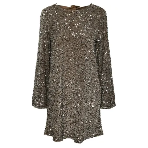 Pieces kjole Pckam med sløjfedetalje – Morel Silver sequins — produktfoto