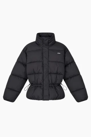Rotate Peplum Puffer Jacket – sort — produktfoto