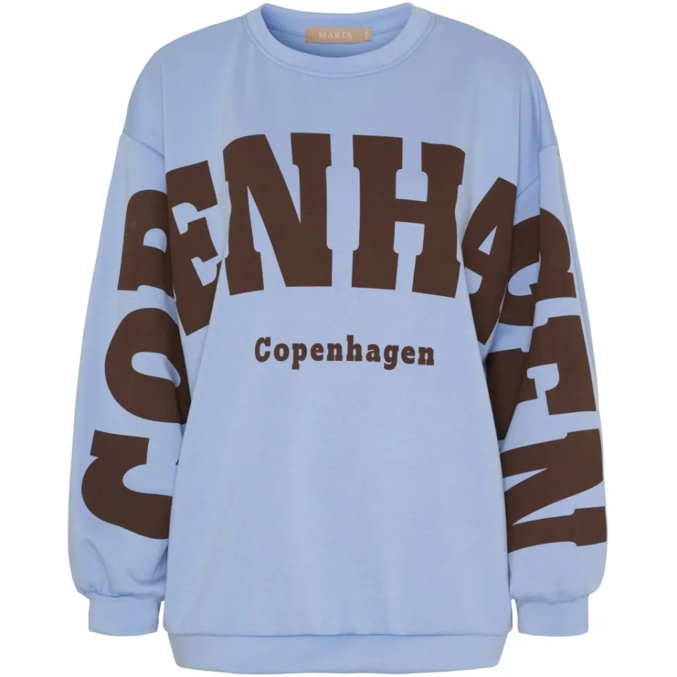 Marta du Château sweatshirt MdcHibiscus 22659 – Sky Blue — produktfoto