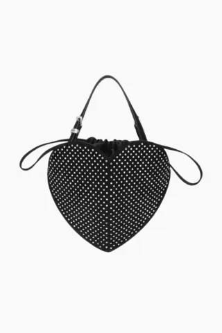 Rotate Rhinestone Heart Bag – sort — produktfoto
