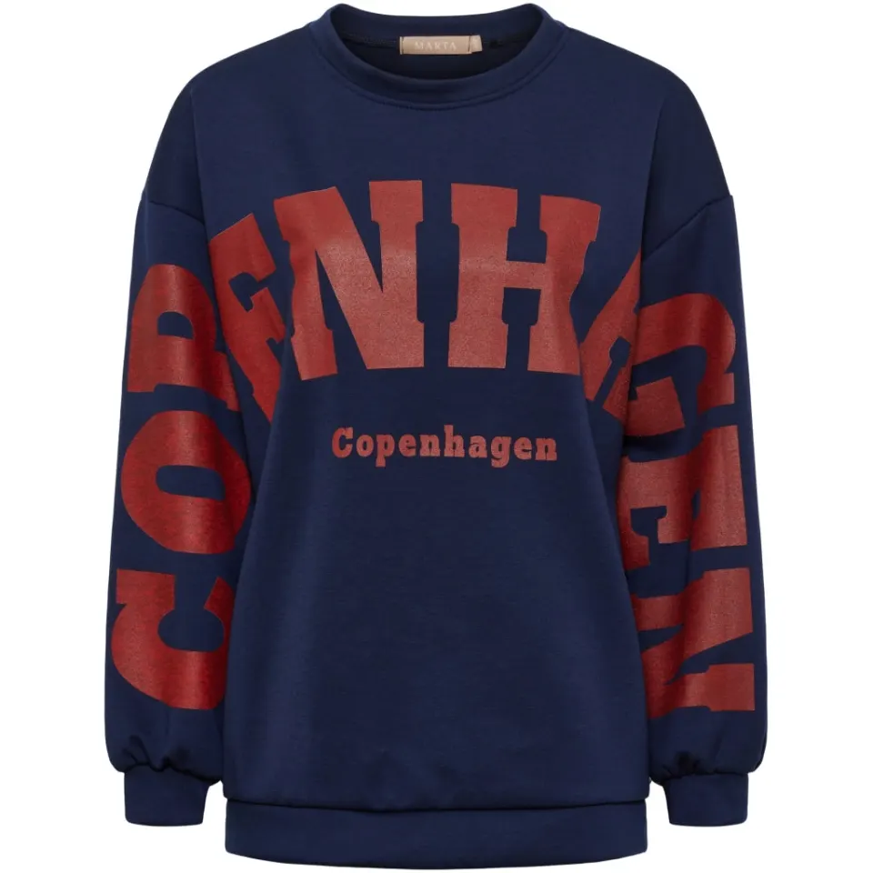 Marta du Château sweatshirt MdcHibiscus 22659 – Navy/Red — produktfoto