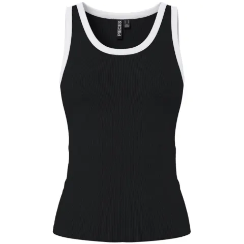 Pieces top Pcmay – Black WHITE CONTRAST — produktfoto