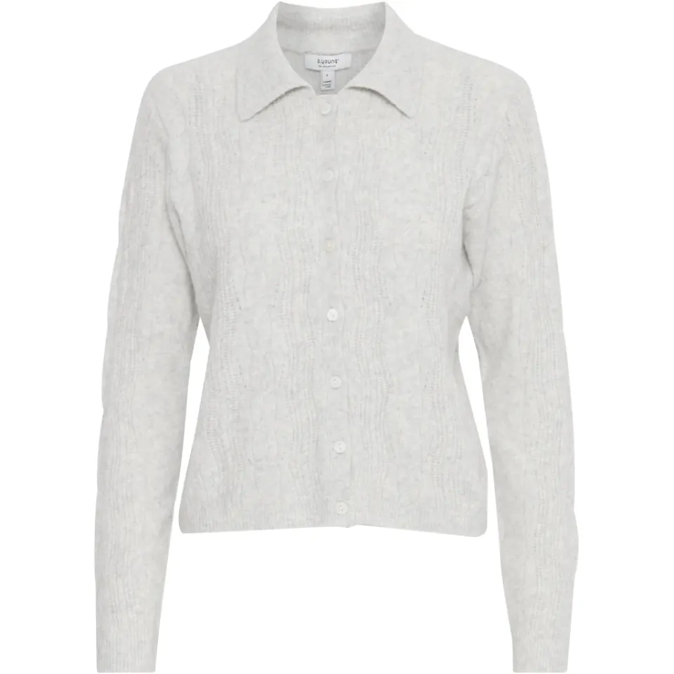 b.young cardigan Bymiffa – Light Grey Melange — produktfoto