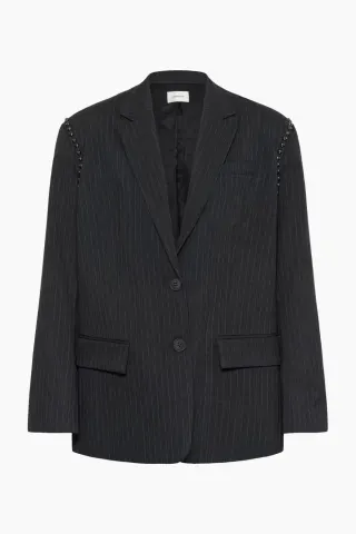 Gestuz GZlehela Blazer – Dark Grey Pinstripe — produktfoto