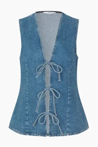 Envii Enatenna Denim Vest 7215 – Worn Dark Blue — produktfoto