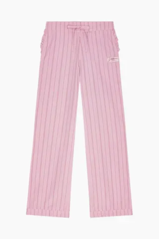 GANNI Stripe Cotton Pyjamas Pants W0327 – Lilac Sachet — produktfoto