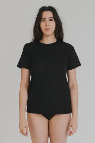 Baserange Tee Shirt Bamboo Lyocell – sort — produktfoto