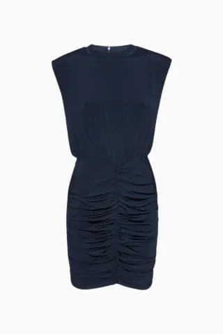 Rotate Slinky Ruched Mini Dress – Sky Captain — produktfoto