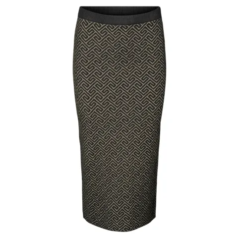 Vero Moda nederdel Vmaria – Black W. SILVER MINK GRAFIC PRINT — produktfoto