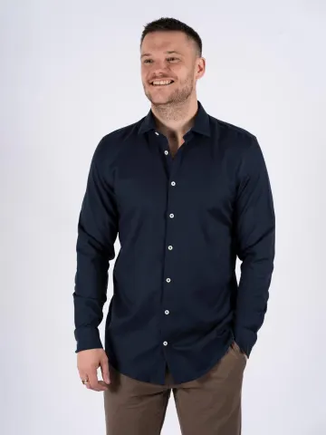 Marcus Rice Shirt ls – mørk marineblå — produktfoto