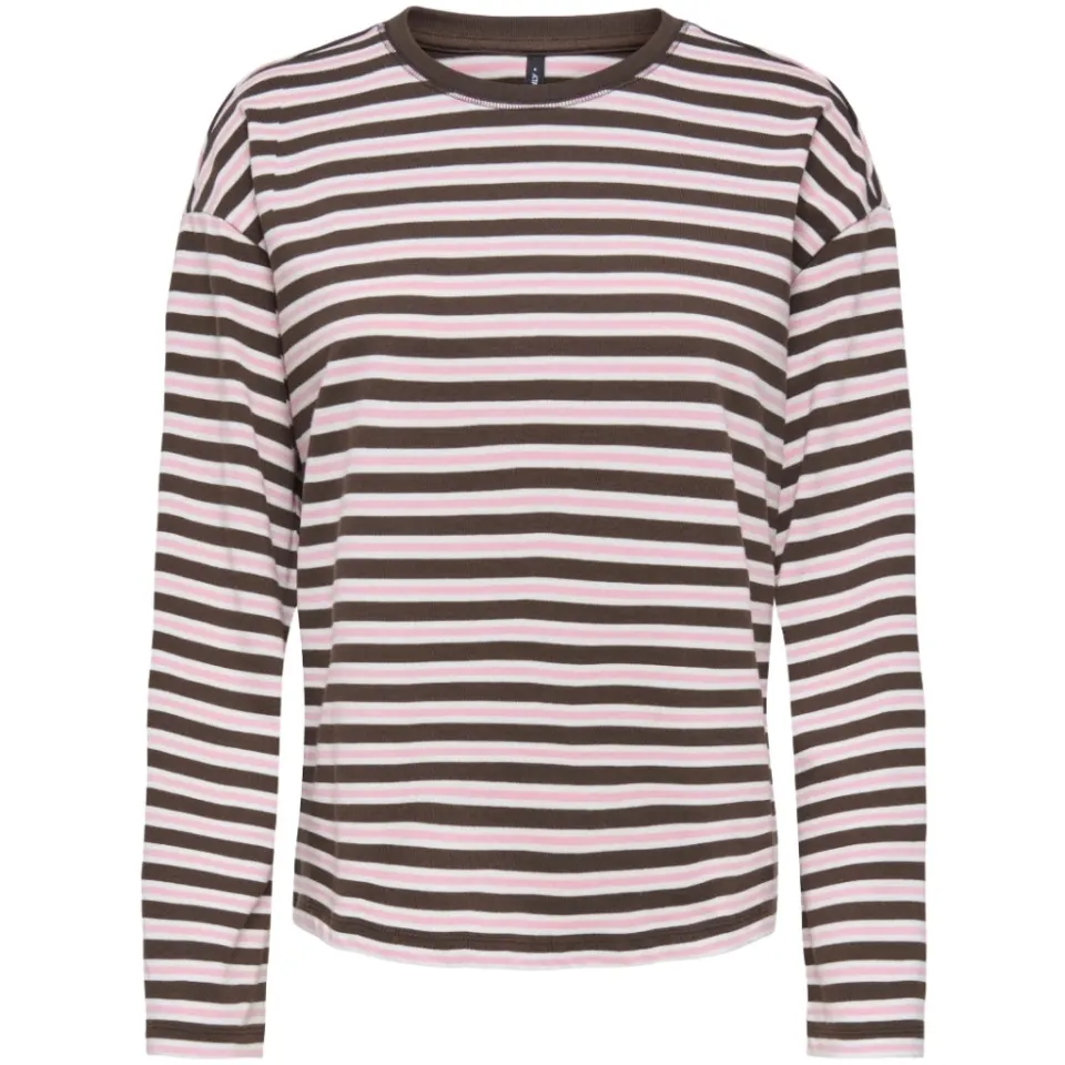 ONLY bluse Onlnew – Black Coffee Orchid pink + Cloud dancer — produktfoto