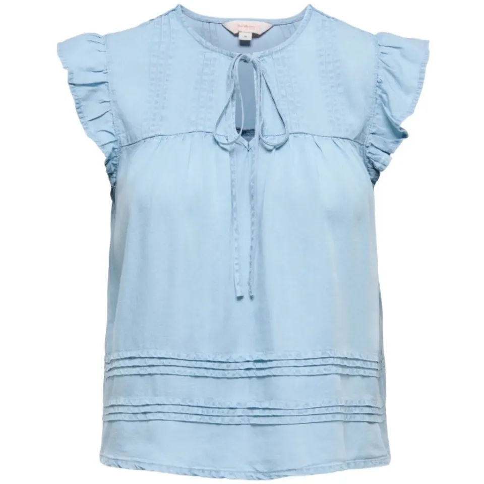 ONLY top Onlcharis – Light Blue Denim — produktfoto