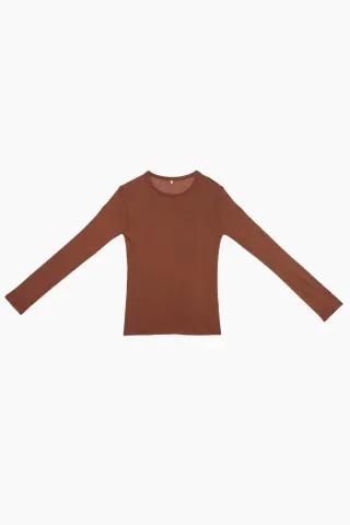 Baserange Long Sleeve Tee Bamboo Lyocell – Ocular — produktfoto
