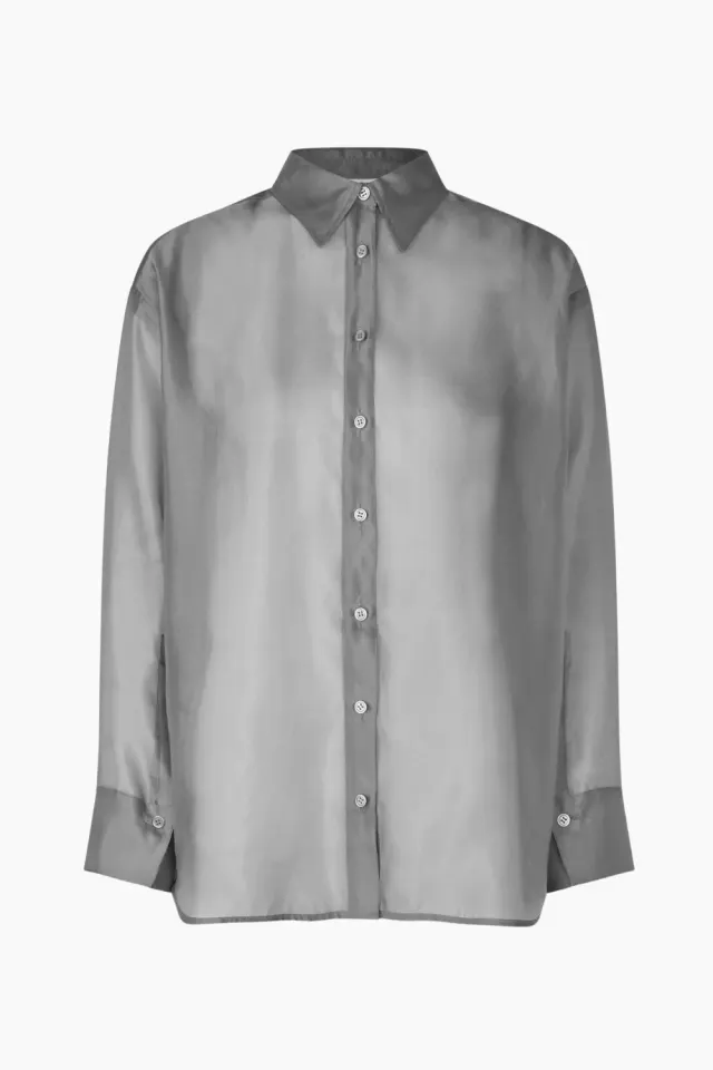 Oval Square Cosmo Sheer Shirt – Dark Gull Grey — produktfoto