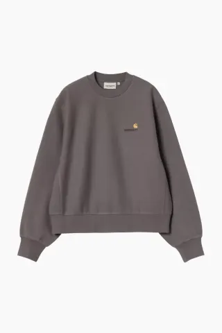 Carhartt W' American Script Sweat I033649 - Porphyry – Carhartt WIP — produktfoto
