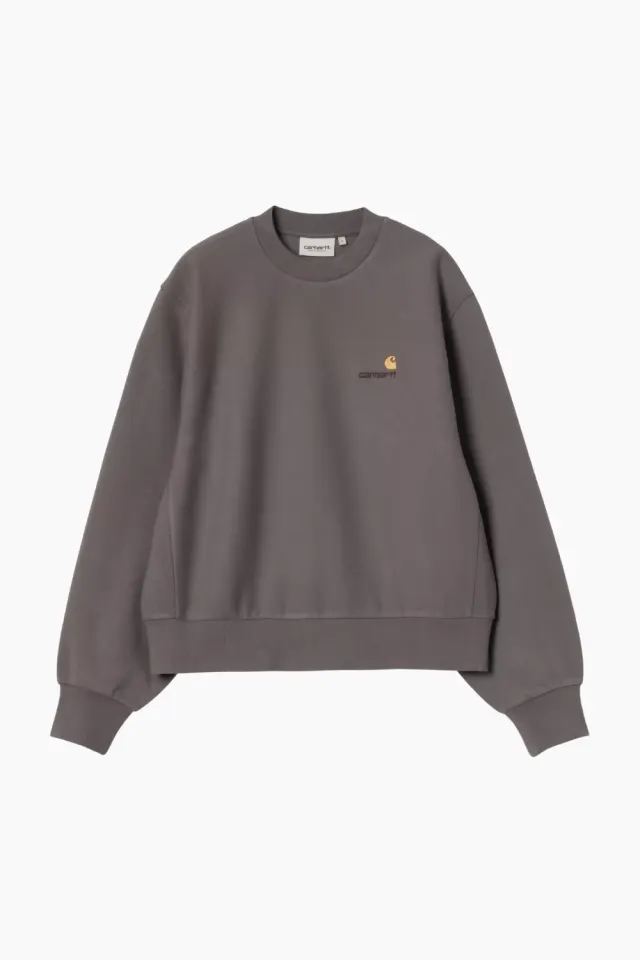 Carhartt W' American Script Sweat I033649 - Porphyry – Carhartt WIP — produktfoto