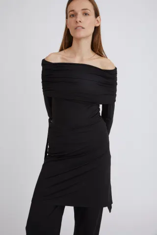 H2O Fagerholt Wrapped Blouse – sort — produktfoto