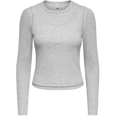 ONLY bluse Onljilli – Light Grey Melange — produktfoto