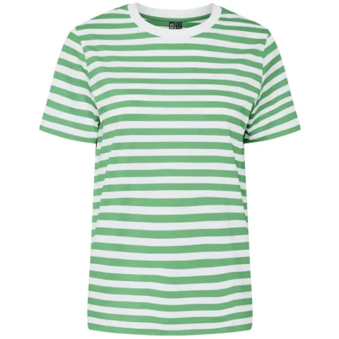 Pieces tee Pcria – Absinthe Green BRIGHT WHITE — produktfoto