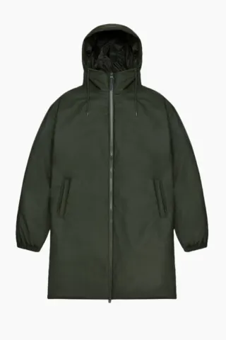 Rains Lohja Longer Insulated Jacket W3T2 – grøn — produktfoto