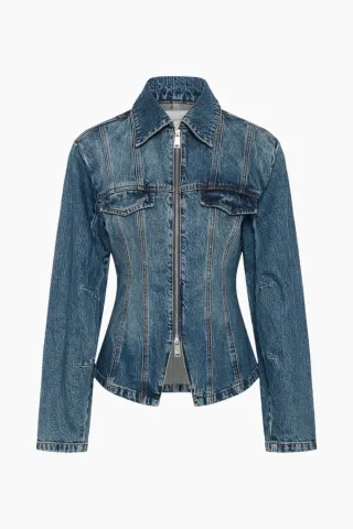 Gestuz GZmelu Jacket – Classic Mid Blue Wash — produktfoto