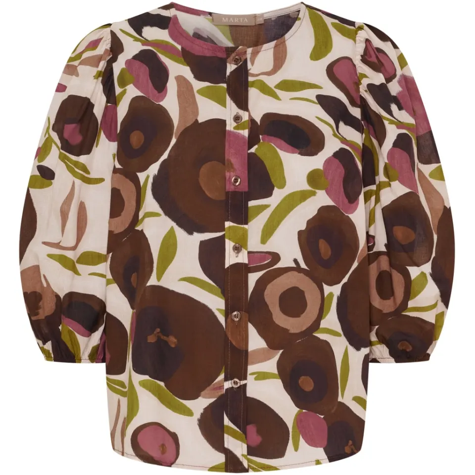 Marta du Château bluse MdcEvelina 58130M – Brown Print — produktfoto