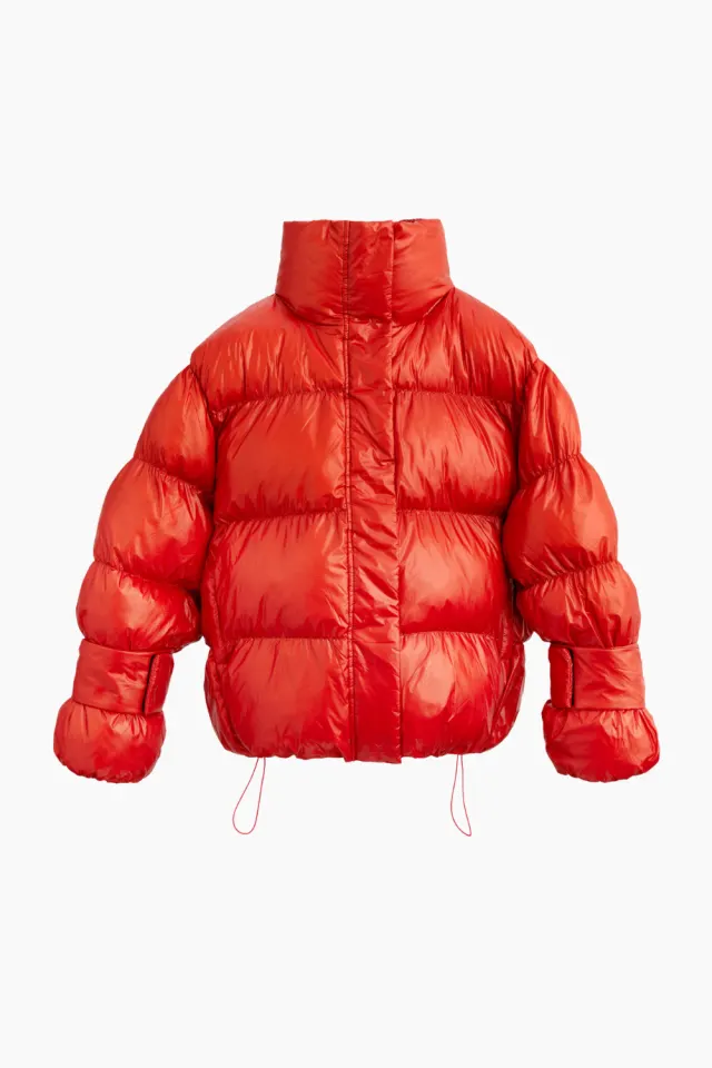 Oval Square Active Collar Jacket – Rust Red — produktfoto