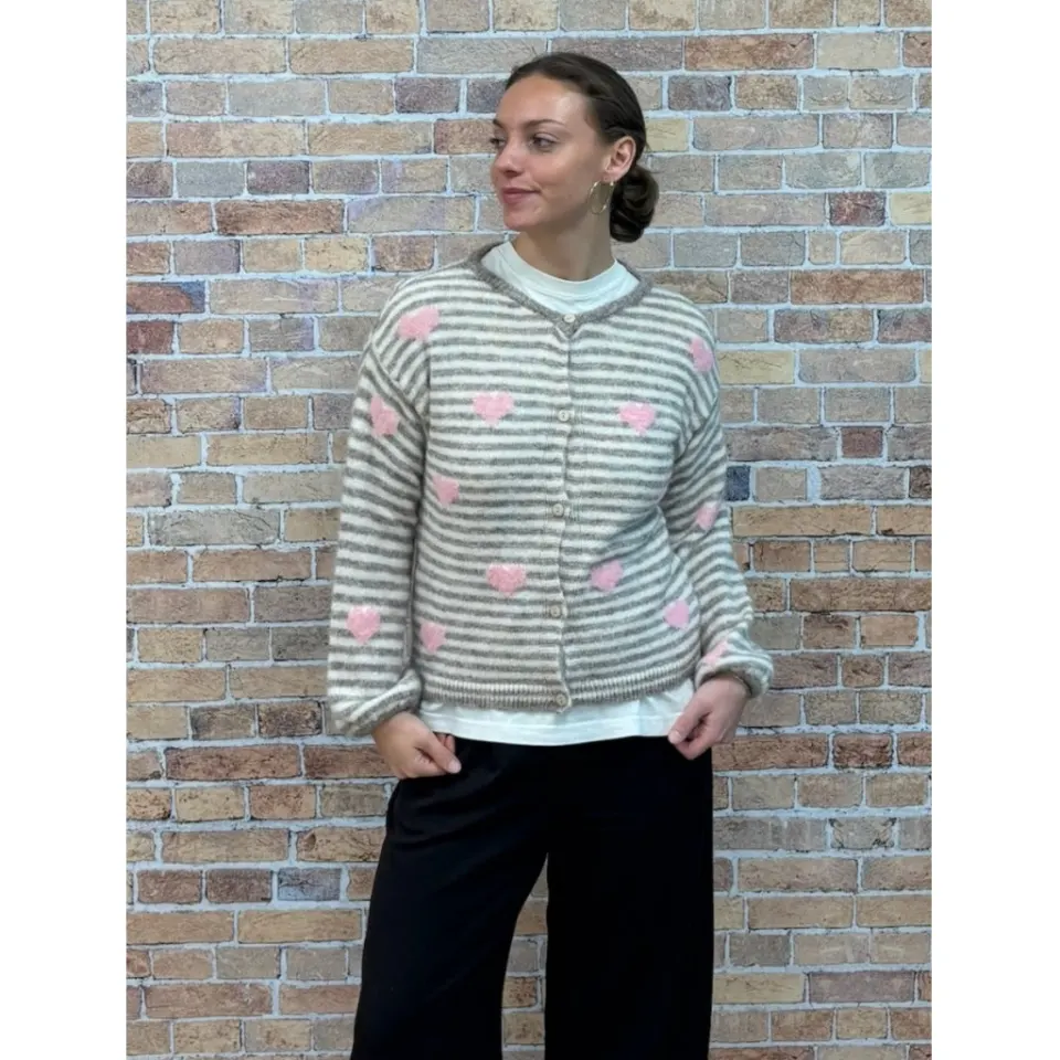 LULULIA Strik LuLiliana 65088LU – Fango/Beige/Rosa — produktfoto