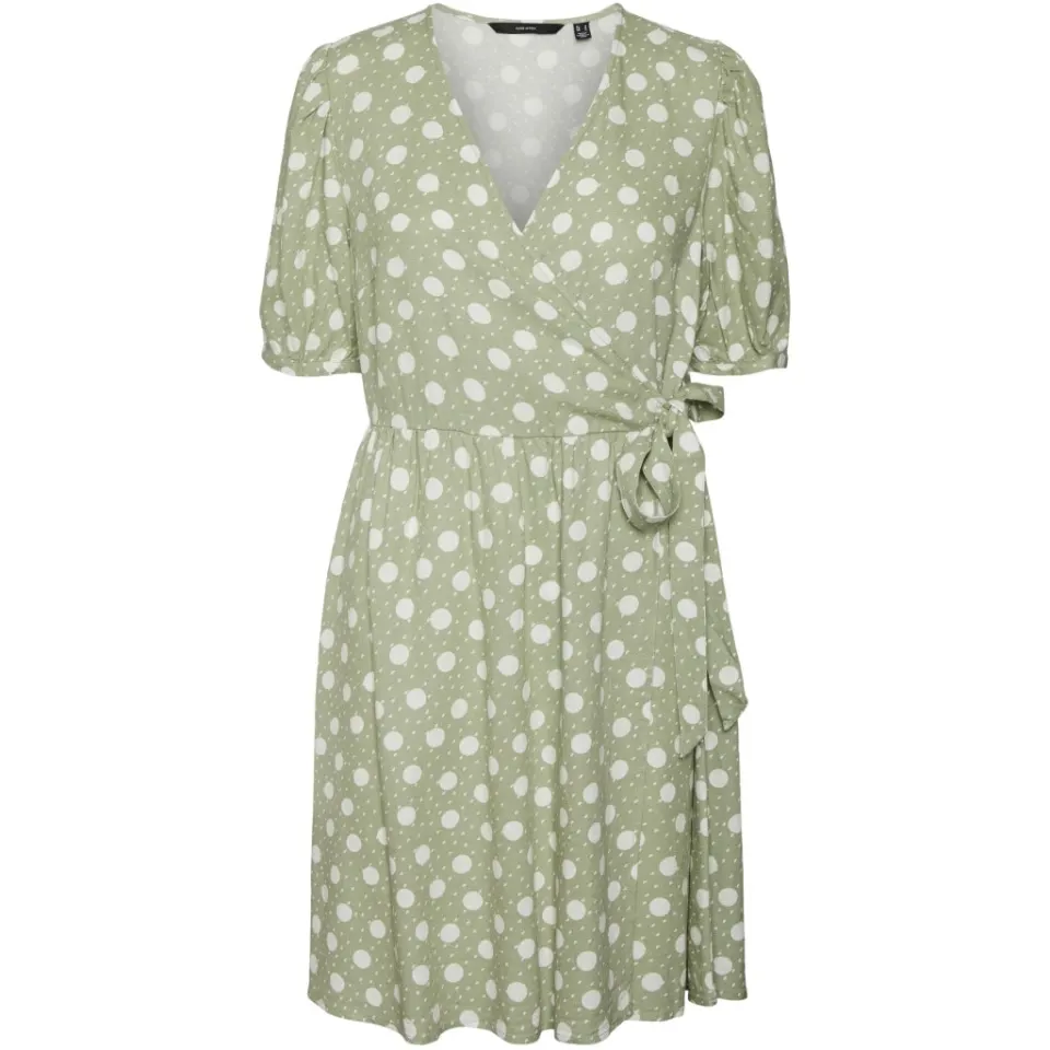 Vero Moda kjole Vmjesmilo – Desert Sage Snow white dots — produktfoto
