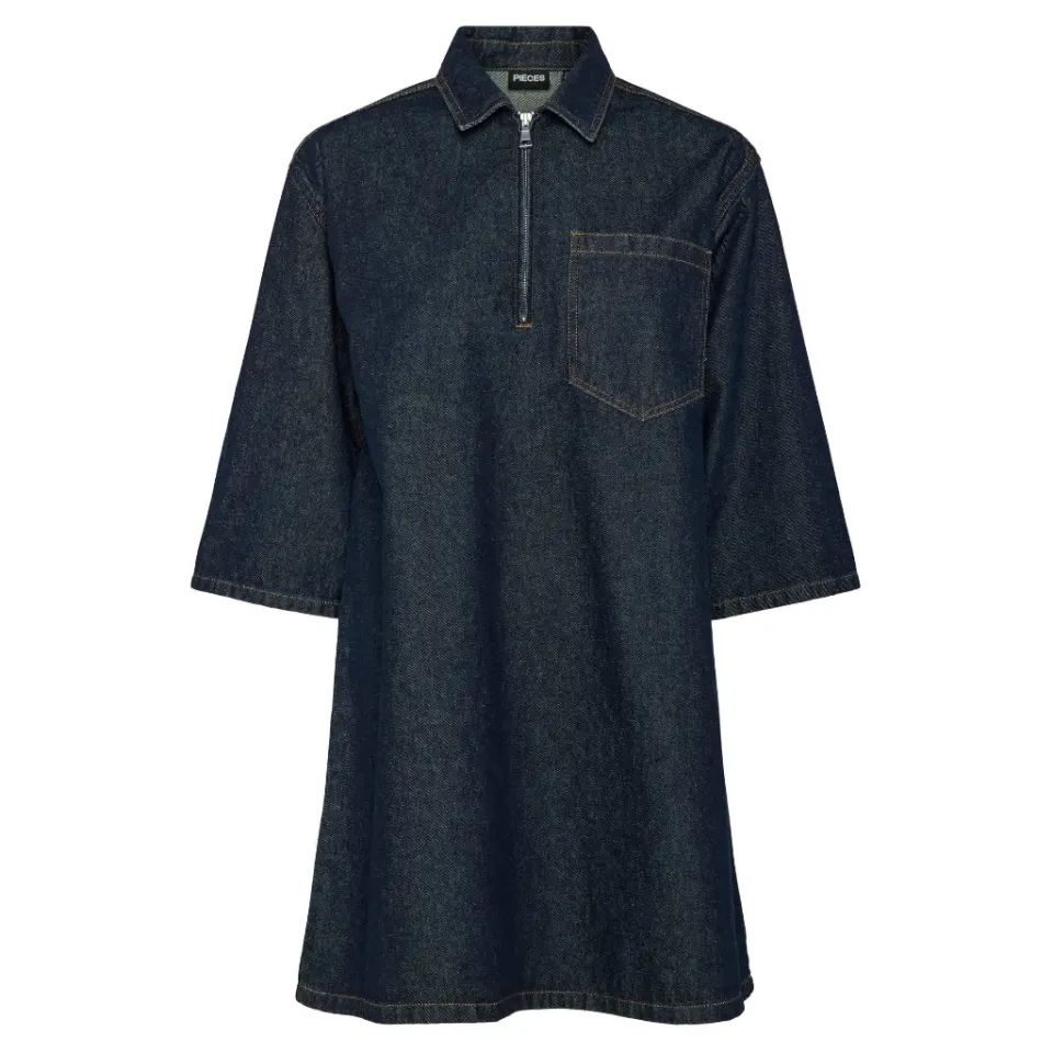 Pieces kjole Pcnevin – Dark Blue Denim — produktfoto
