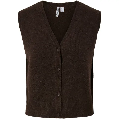Pieces vest Pcsally – Hot Fudge Melange — produktfoto