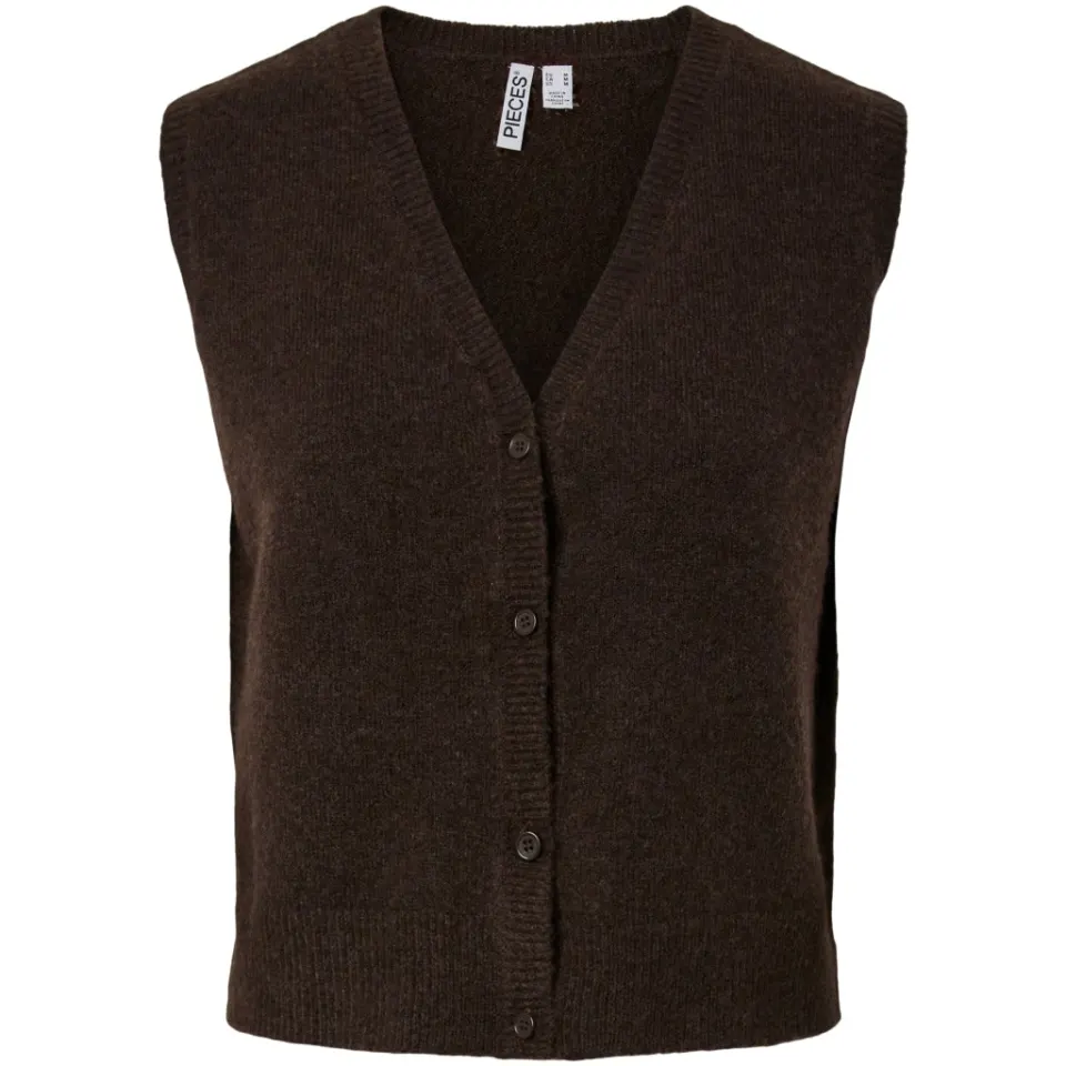 Pieces vest Pcsally – Hot Fudge Melange — produktfoto