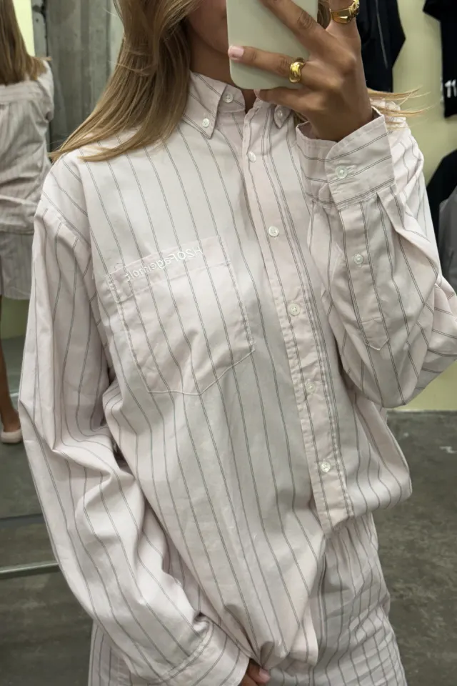H2O Fagerholt Holiday Shirt – Dusty Rose Stripe — produktfoto