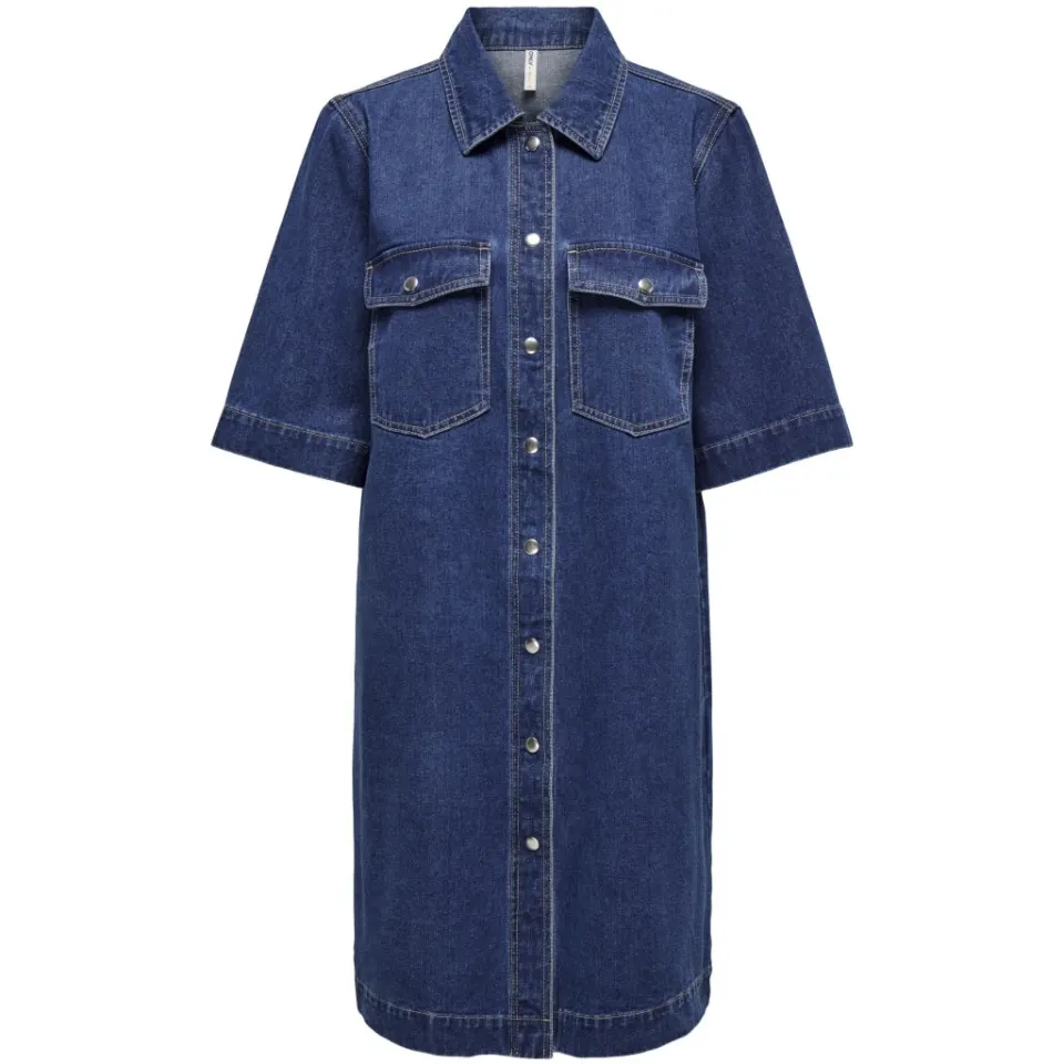 ONLY kjole Onlbelle – Dark Blue Denim — produktfoto