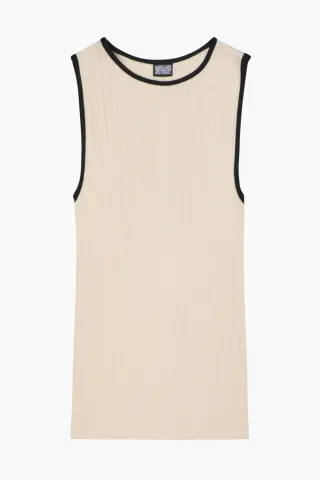 Nørgaard på Strøget NPS Tank Top Kontrast – Ecru/Black — produktfoto