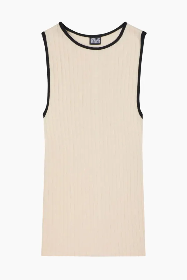 Nørgaard på Strøget NPS Tank Top Kontrast – Ecru/Black — produktfoto