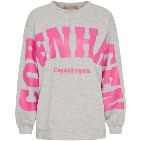 Marta du Château sweatshirt MdcHibiscus 22659 – Grey/Pink — produktfoto
