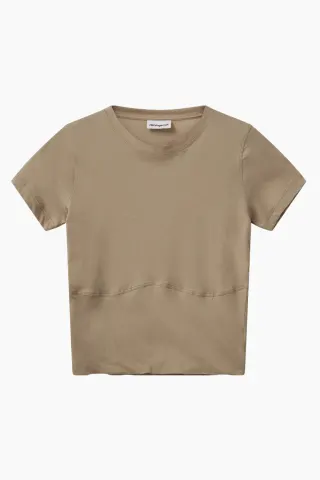 H2O Fagerholt Sophia Cropped Tee – Creamy Grey — produktfoto