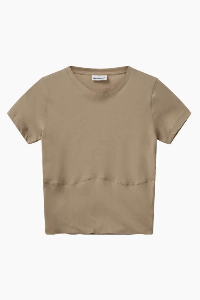 H2O Fagerholt Sophia Cropped Tee – Creamy Grey — produktfoto