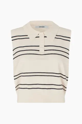Oval Square Alba Polo Top – råhvid — produktfoto