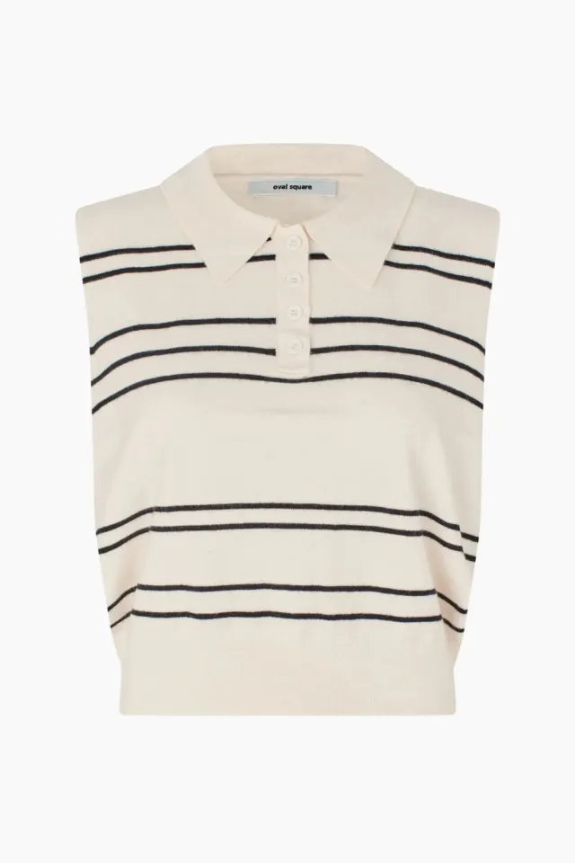 Oval Square Alba Polo Top – råhvid — produktfoto
