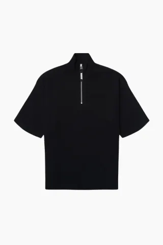 Woodbird WBKimchi SS 1/2 Zip – sort — produktfoto