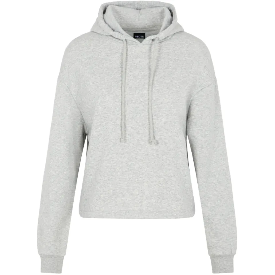 Pieces sweatshirt Pcchilli med hætte – Light Grey Melange — produktfoto
