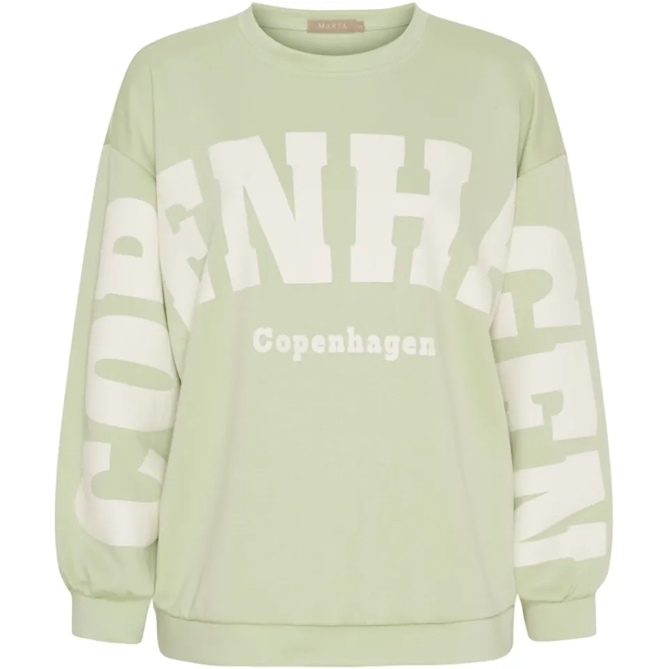 Marta du Château sweatshirt MdcHibiscus 22659 – Green/Offwhite — produktfoto