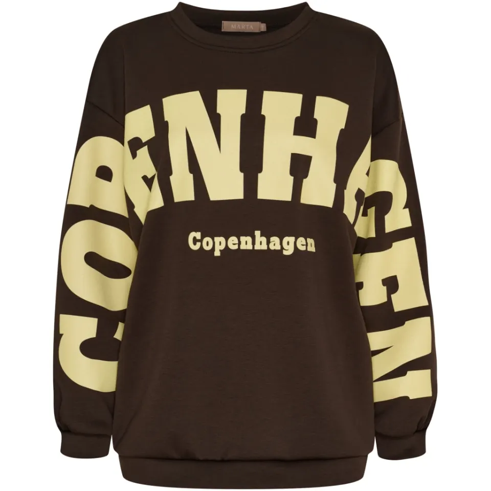 Marta du Château sweatshirt MdcHibiscus 22659 – Brown/Yellow — produktfoto