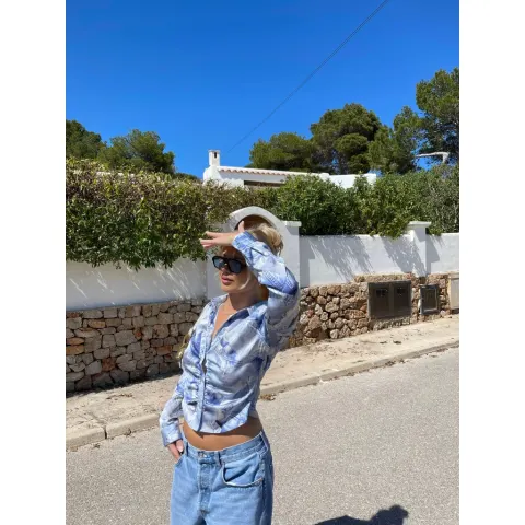 Rosemunde Barbara Kristoffersen bluse BK128 – denim print — produktfoto