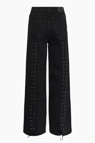 Gestuz GZnanetta HW Wide Jeans – Dark Grey Washed/Black — produktfoto